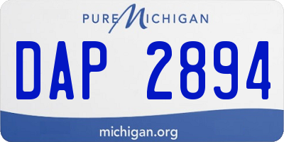 MI license plate DAP2894