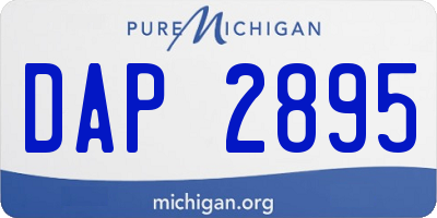 MI license plate DAP2895