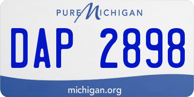 MI license plate DAP2898