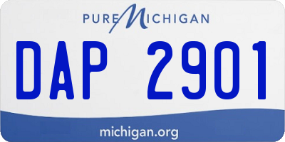 MI license plate DAP2901
