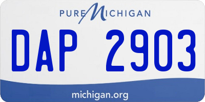 MI license plate DAP2903