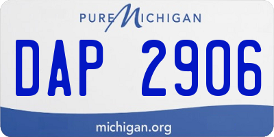 MI license plate DAP2906