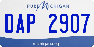 MI license plate DAP2907