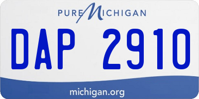 MI license plate DAP2910