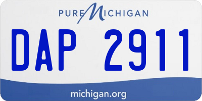 MI license plate DAP2911
