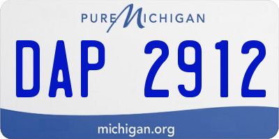 MI license plate DAP2912