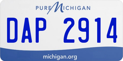 MI license plate DAP2914