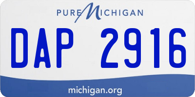 MI license plate DAP2916