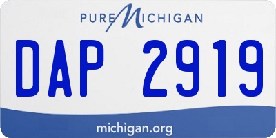 MI license plate DAP2919