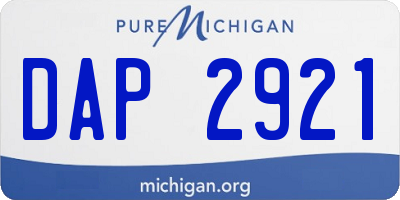 MI license plate DAP2921
