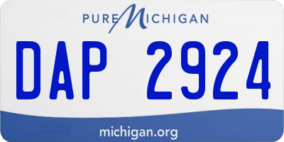 MI license plate DAP2924