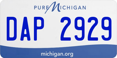 MI license plate DAP2929