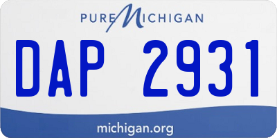 MI license plate DAP2931