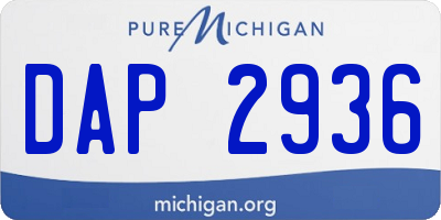 MI license plate DAP2936