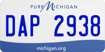 MI license plate DAP2938