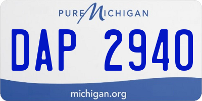 MI license plate DAP2940