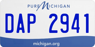 MI license plate DAP2941