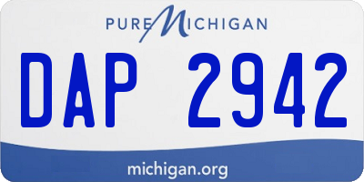 MI license plate DAP2942