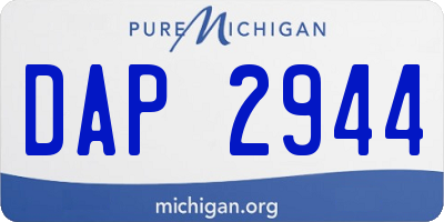 MI license plate DAP2944