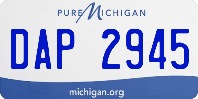 MI license plate DAP2945
