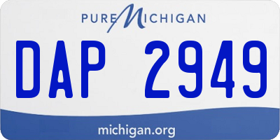 MI license plate DAP2949