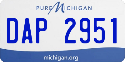 MI license plate DAP2951