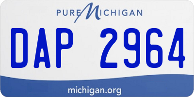 MI license plate DAP2964