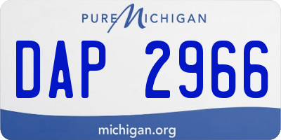 MI license plate DAP2966