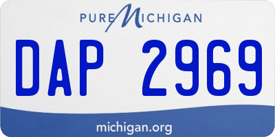 MI license plate DAP2969