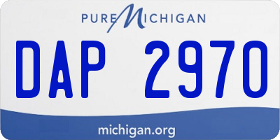 MI license plate DAP2970