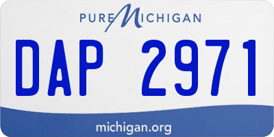 MI license plate DAP2971