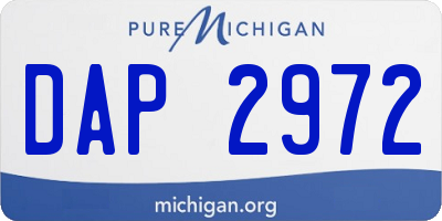 MI license plate DAP2972