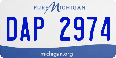 MI license plate DAP2974