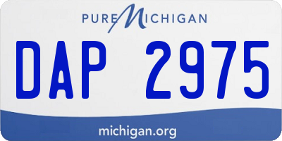 MI license plate DAP2975