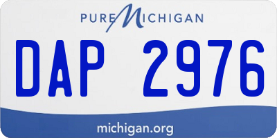 MI license plate DAP2976