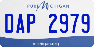 MI license plate DAP2979