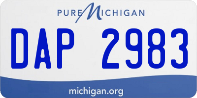 MI license plate DAP2983