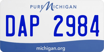 MI license plate DAP2984
