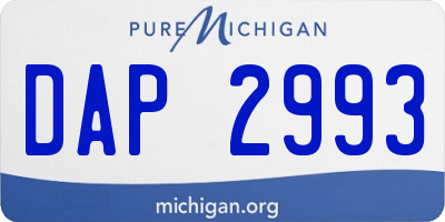 MI license plate DAP2993