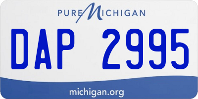 MI license plate DAP2995