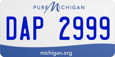 MI license plate DAP2999