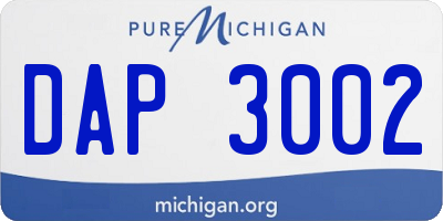 MI license plate DAP3002