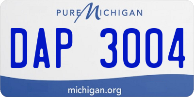 MI license plate DAP3004