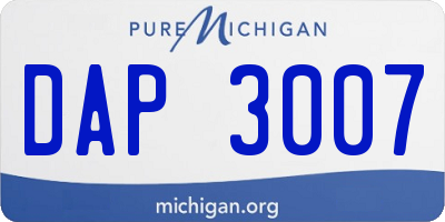 MI license plate DAP3007