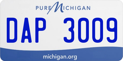 MI license plate DAP3009