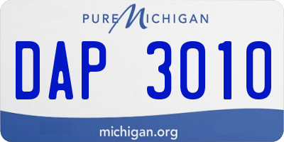 MI license plate DAP3010