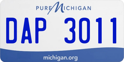 MI license plate DAP3011