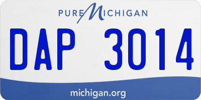MI license plate DAP3014