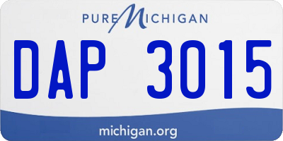 MI license plate DAP3015