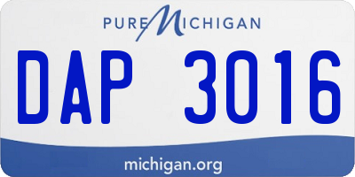 MI license plate DAP3016